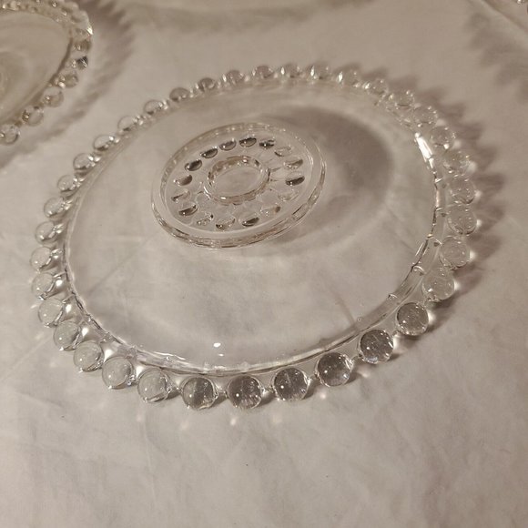 Candlewick Relish Pickle Dish and 6 plates set of 7, Vintage from France, - Picture 7 of 16